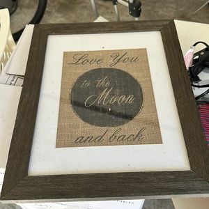 Framed picture Love you to the moon and back  for a baby's room